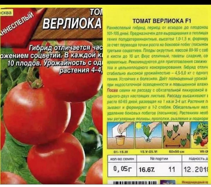 Томат верлиока: описание сорта, фото, отзывы, характеристика плодов