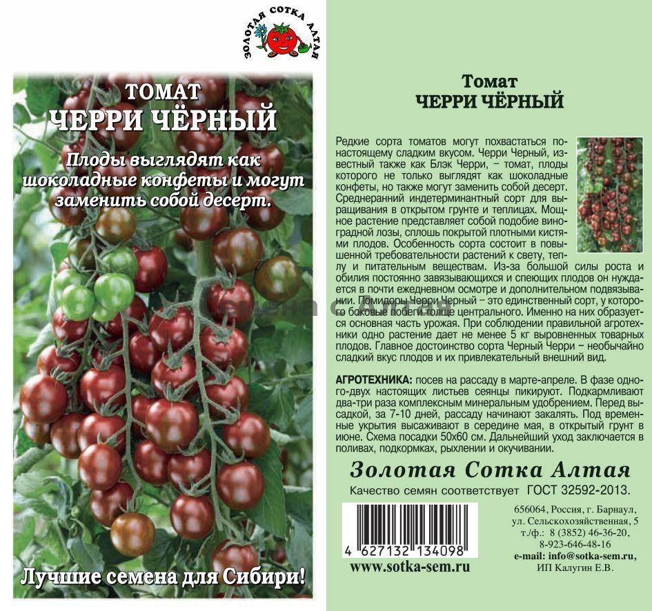 Томат вишенка черная